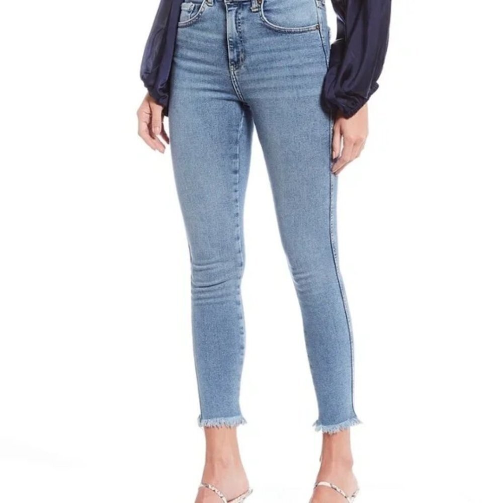 Free People Women's Blue Raw‎ High-rise Jegging